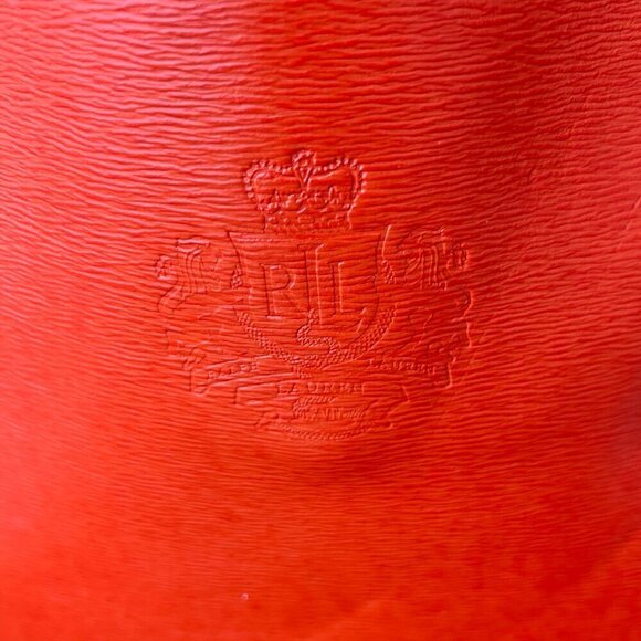 Lauren Ralph Lauren  Large Leather Tote in a FUN Orange - Picture 12 of 12